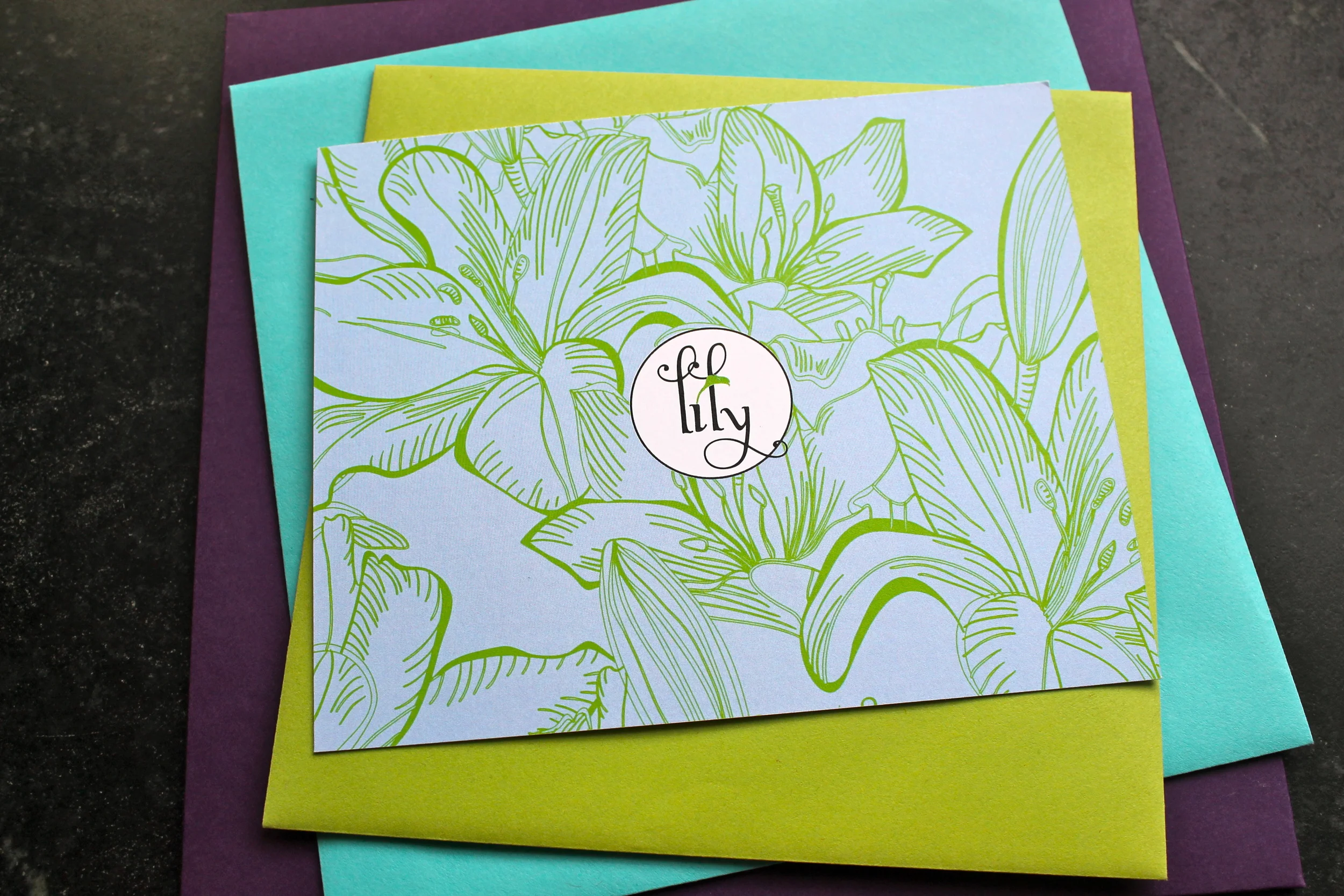 Lily's Reception Card
