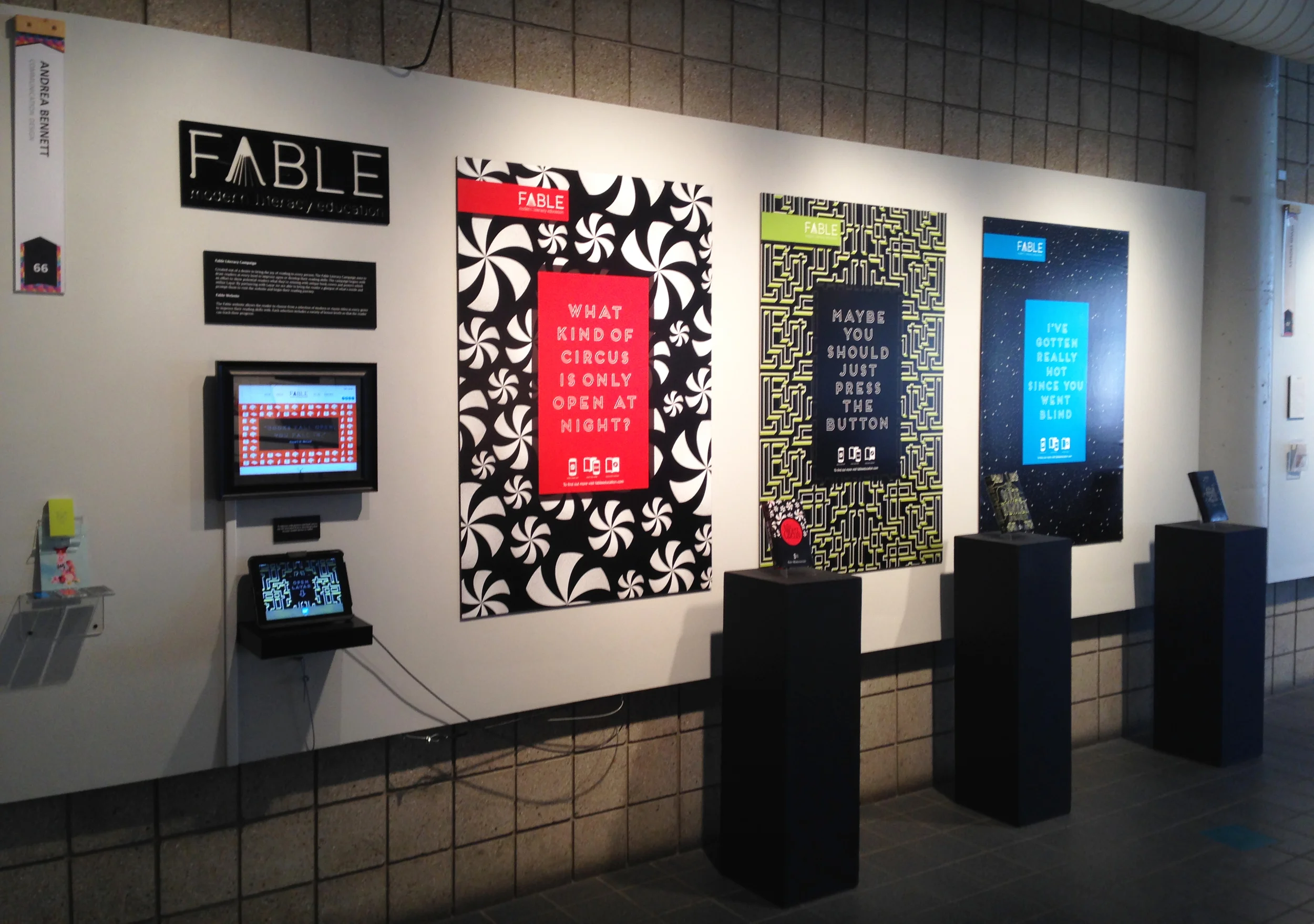 Fable presentation space at MIAD's Senior Thesis Exhibition.
