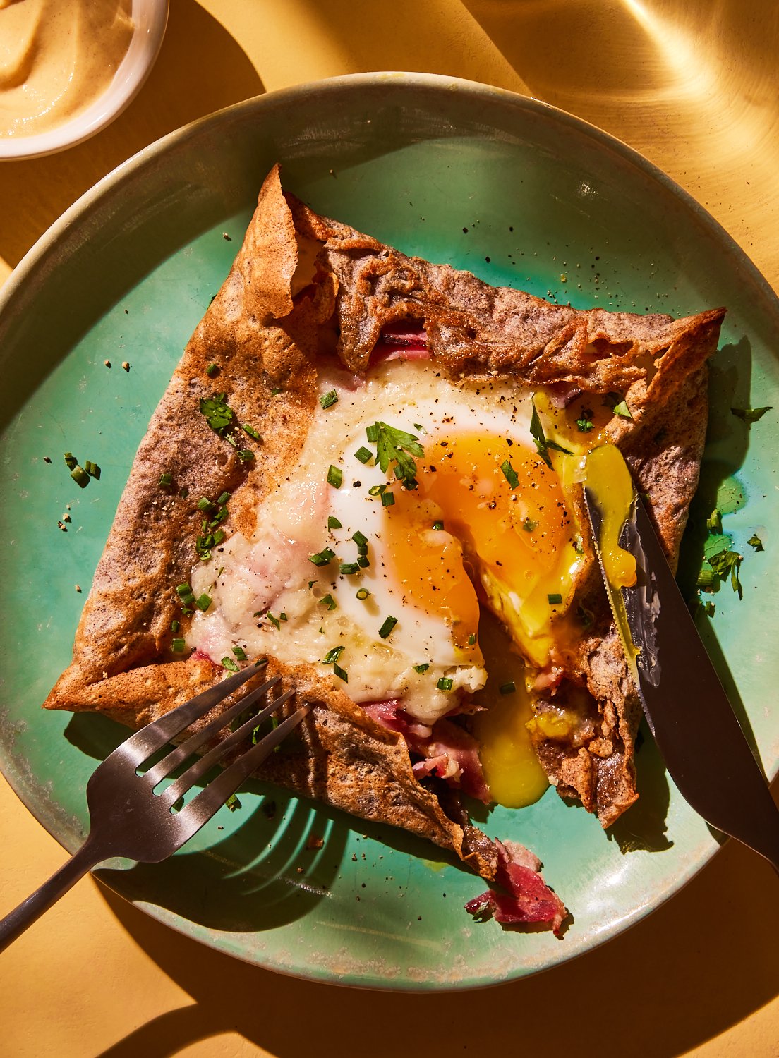 Buckwheat Galettes with Ham and Egg