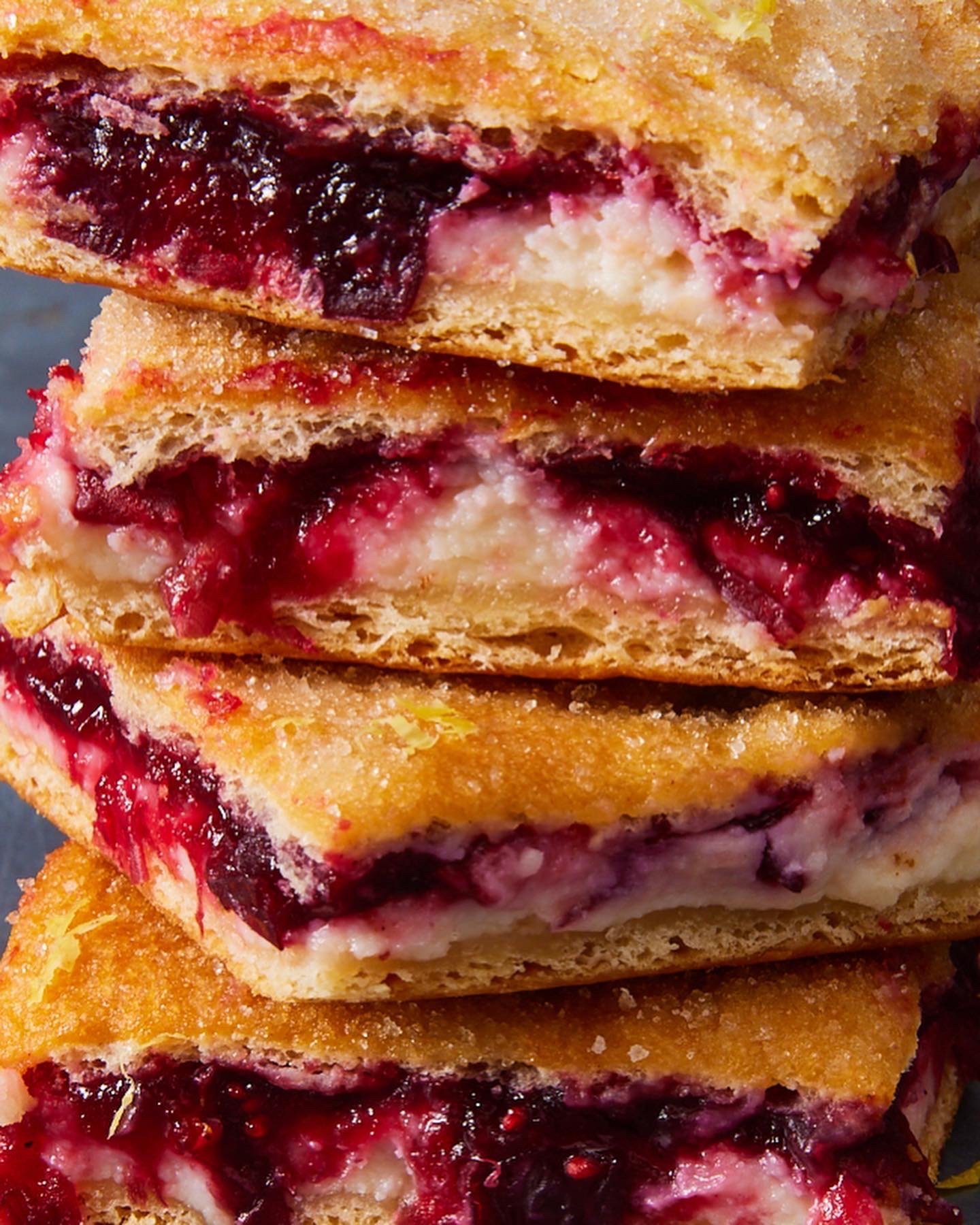 Lemon Cranberry Cheesecake Bars Stack