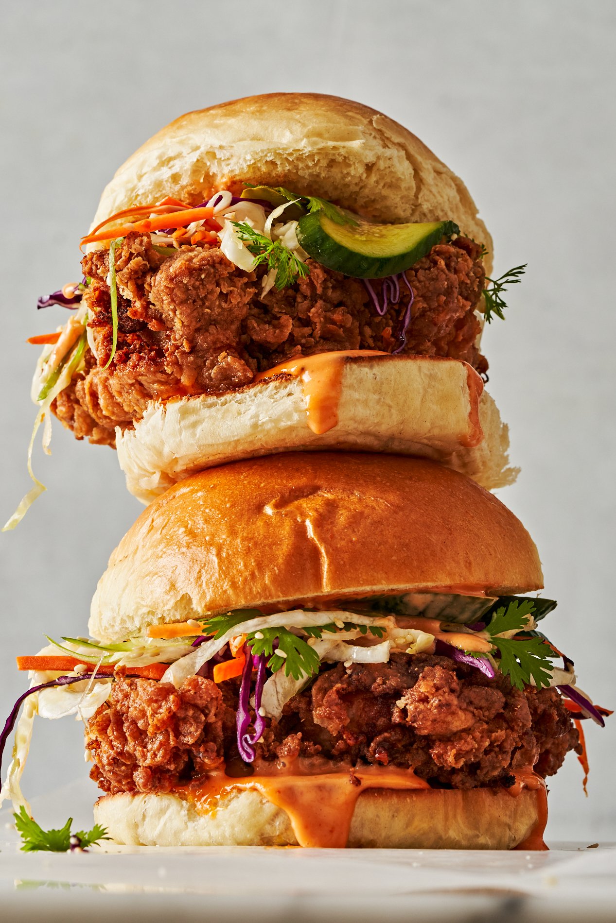 Thai Fried Chicken Sandwich Stack