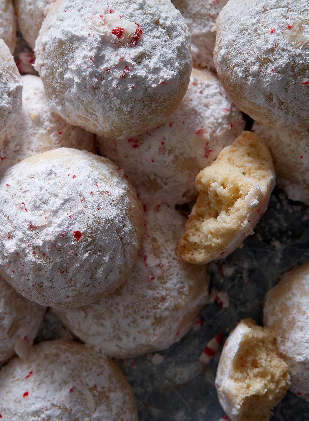 Peppermint Snowball Cookies