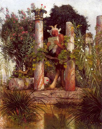 Arnold Böcklin, Idyll (Pan Amidst Columns),1875