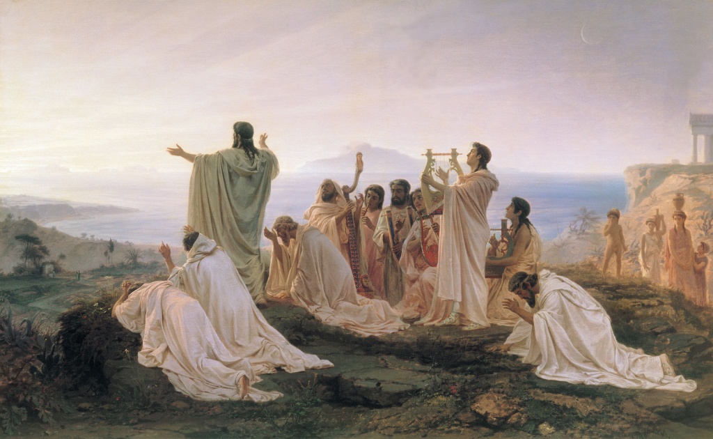Fyodor Bronnikov, Pythagoreans celebrate sunrise (Pythagoreans' Hymns to the Rising Sun), 1869, Tretyakov State Gallery