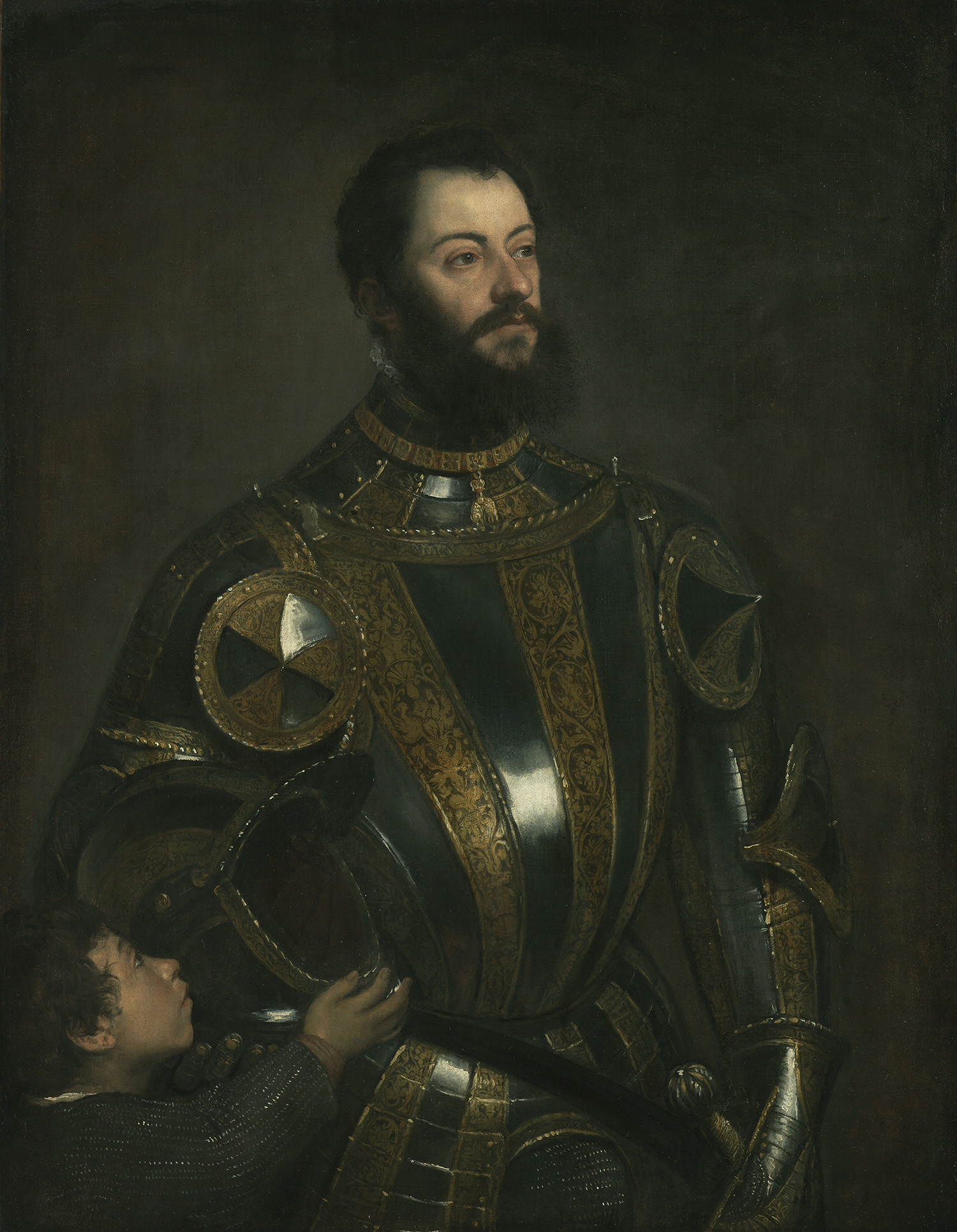 Titian, Portrait of Alfonso d'Avalos, Marquis of Vasto, in Armor with a Page , c.1533, The J. Paul Getty Museum 