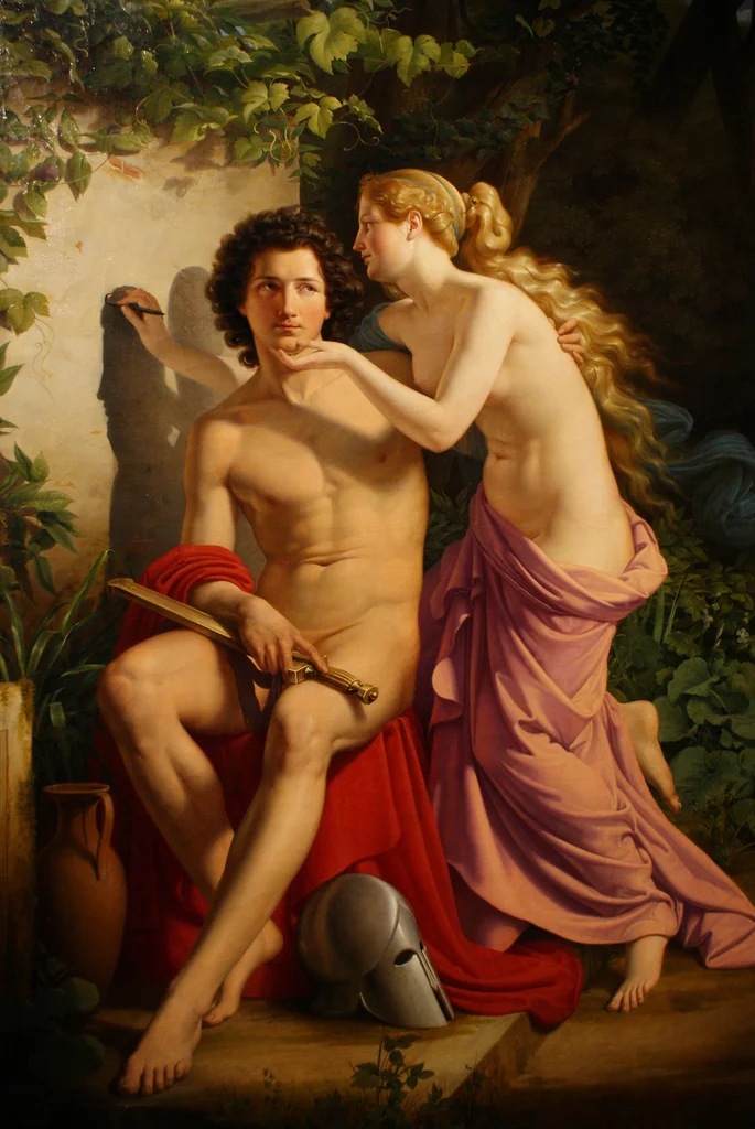The Myth of Butades, Edouard Daege, 1832, Nationalgalerie Berlin. Germany.