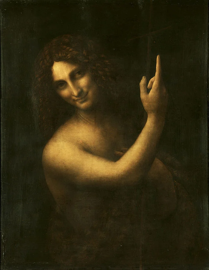 St John the Baptist , Leonardo da Vinci, 1513-16, Musée du Louvre, Paris, France.