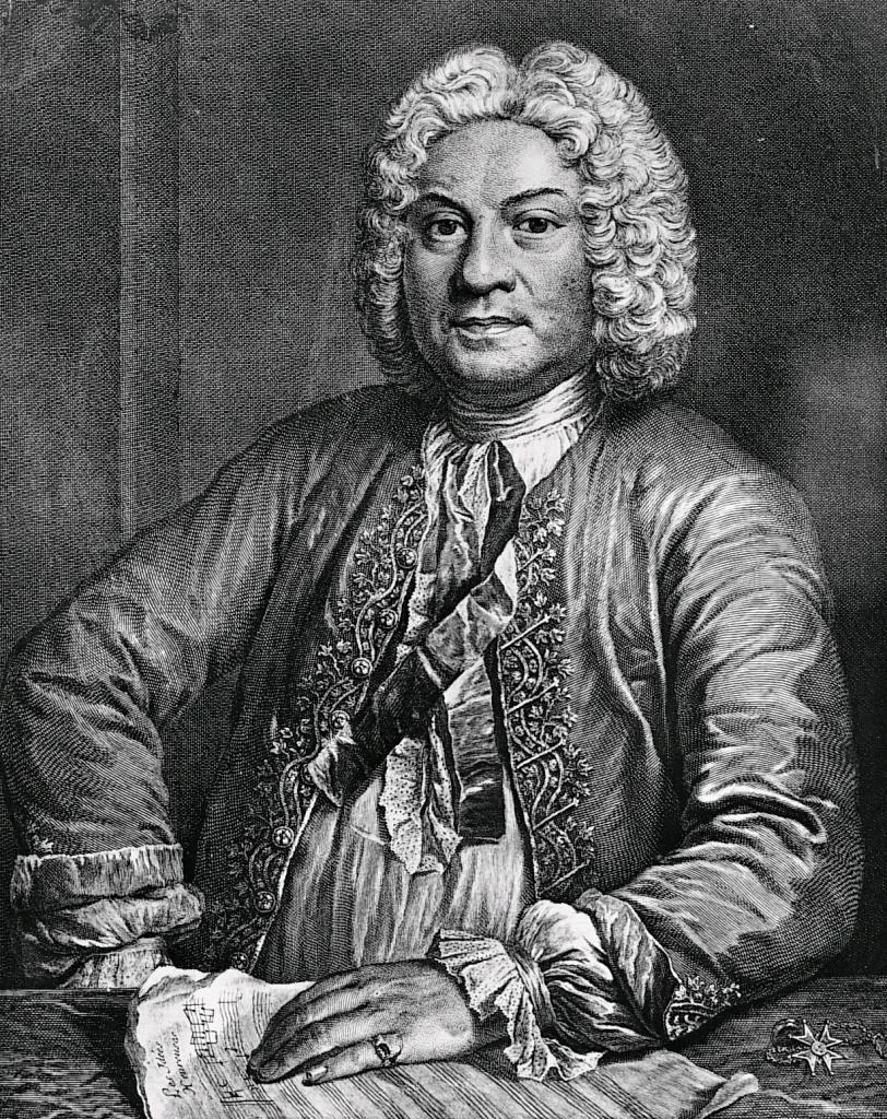 Jean-Jacques Flipart, Portrait of Francois Couperin, copper engraving after the painting by André Bouys, 1735.