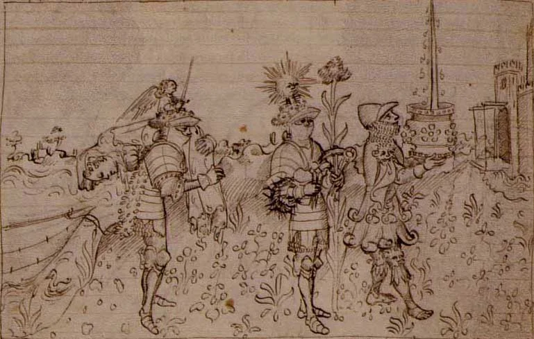 Page one of Bonifiacio Bembo's Lancelot manuscript