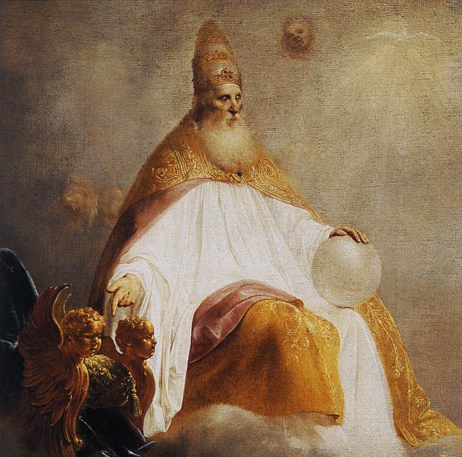 The Monad incarnate: Pieter de Grebber, God Inviting Christ to Sit on the Throne at His Right Hand, 1645 (detail), Museum Catharijneconvent Utrecht.