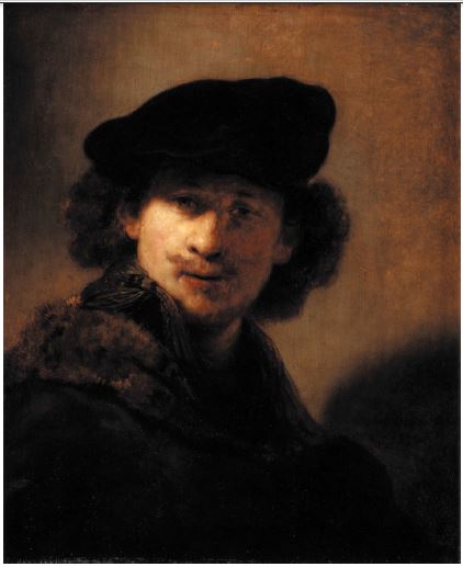 Rembrandt, Self-Portrait in Motion, oil on panel, 1634, Staatliche Museen zu Berlin – Preussischer Kulturbesitz, Gemäldegalerie