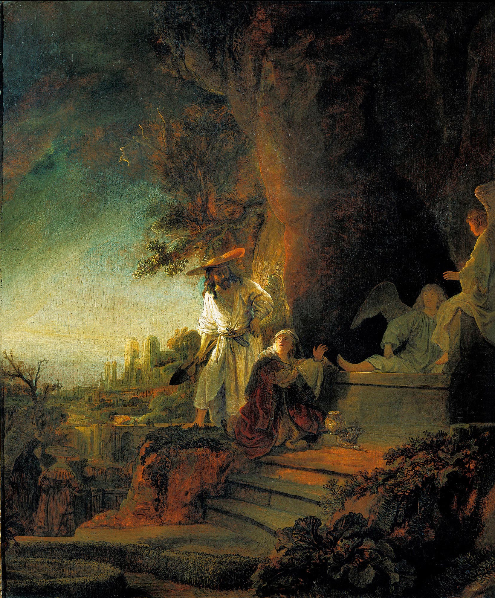 Rembrandt, Christ and St. Mary Magdalene at the Tomb , oil on panel, 1638, Royal Collection, Windsor Castle, London