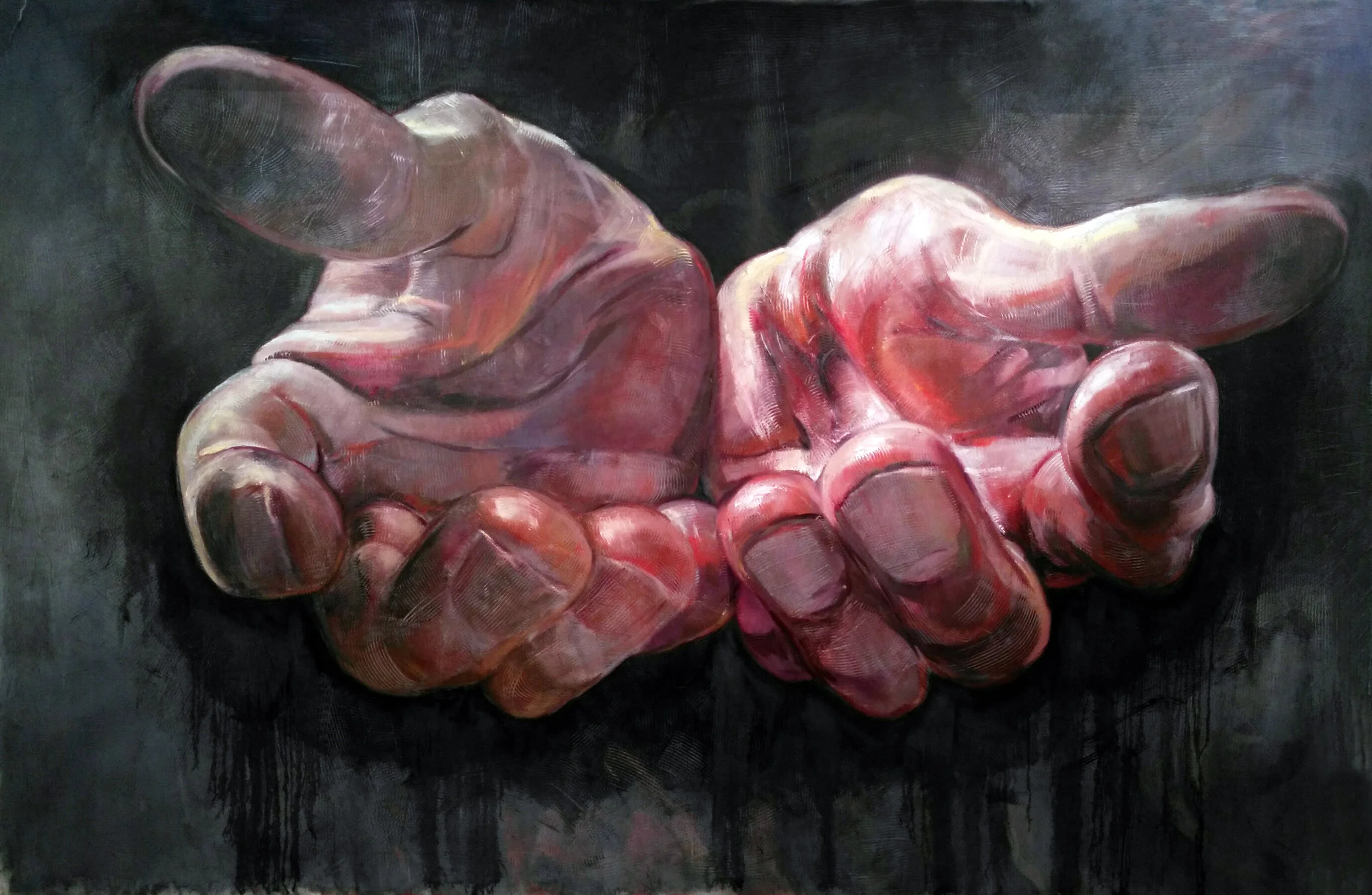Zhenya Gershman, "Hands", oil on canvas, 98 X 130 inches, 2016