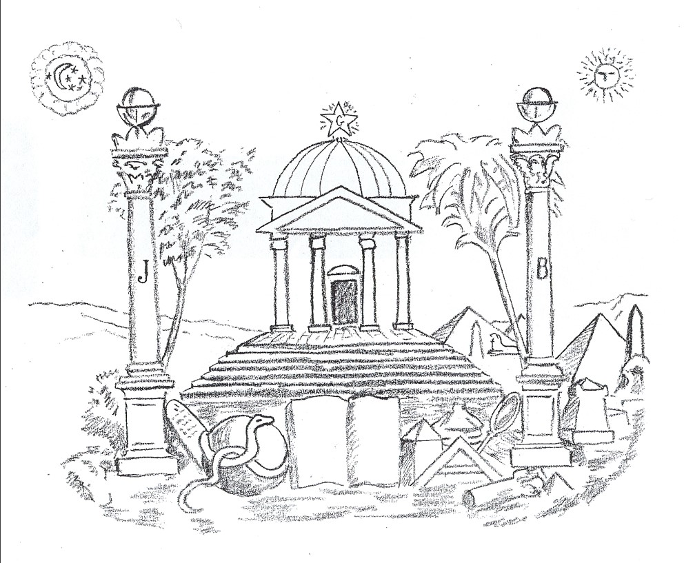 Design from a 19th-century French Masonic apron.