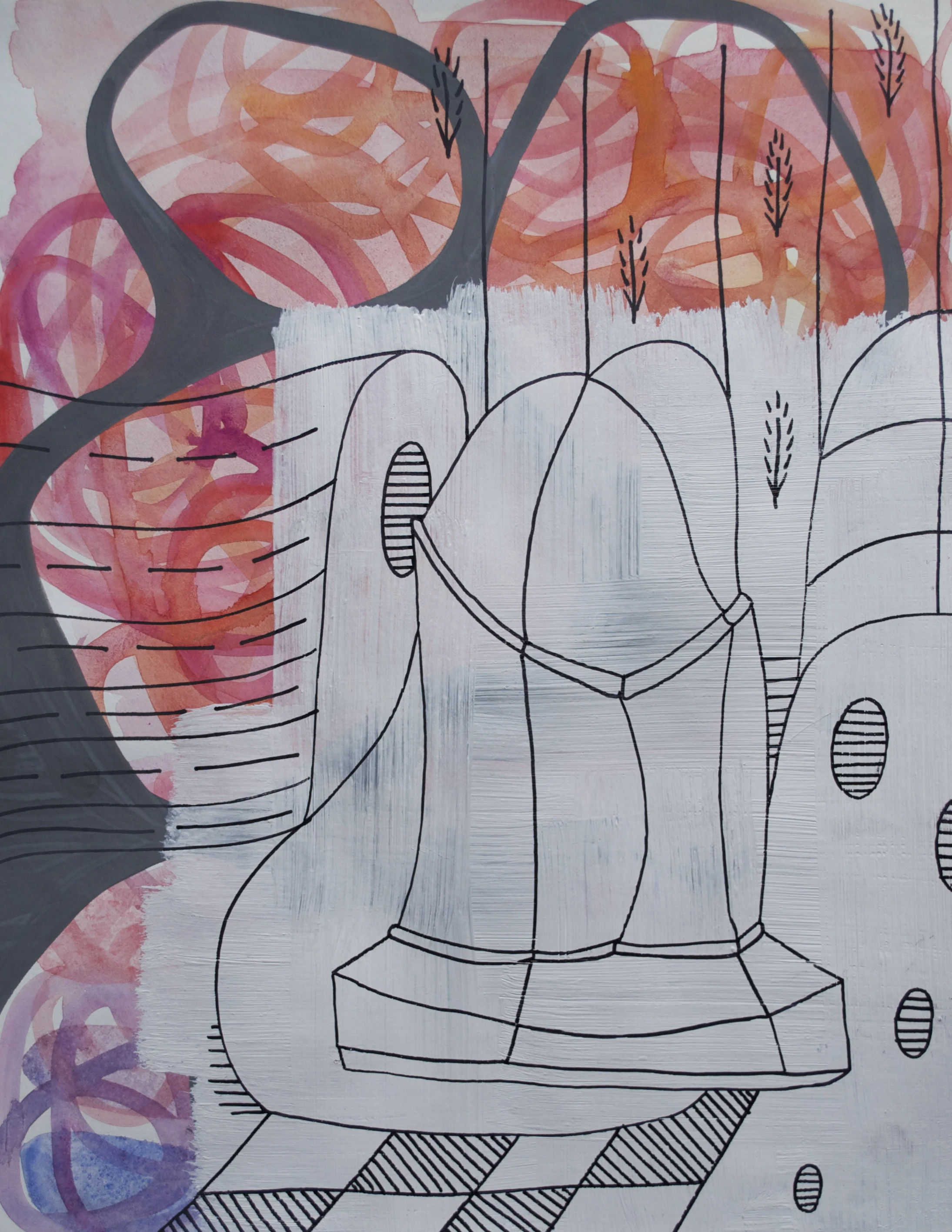 11 x 14 Inches Mixed Media on Paper