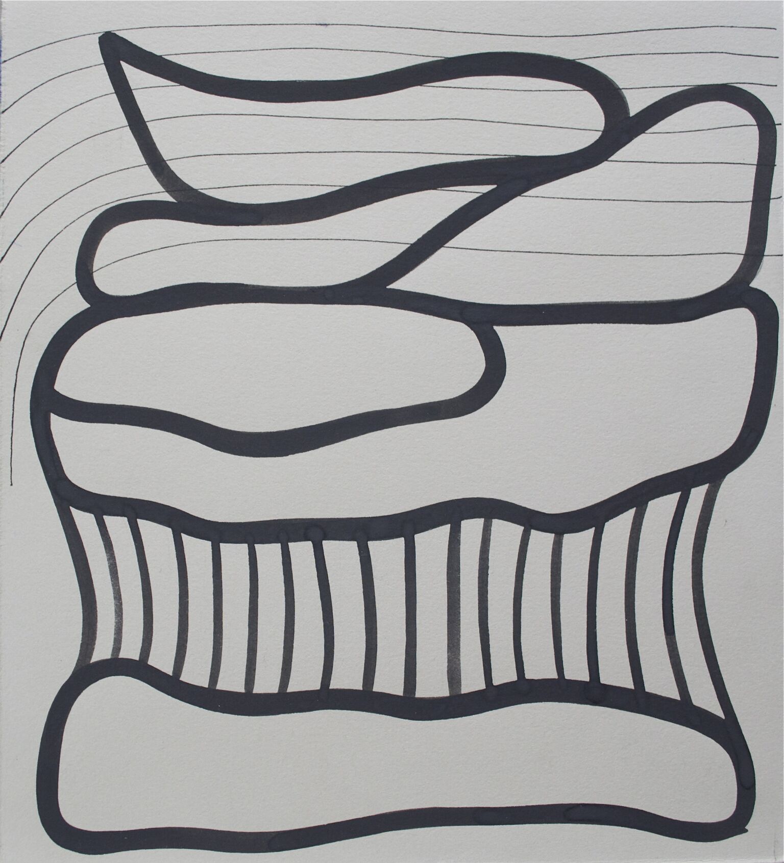 Marker & Gouache on Handmade Paper 12 x 12 Inches