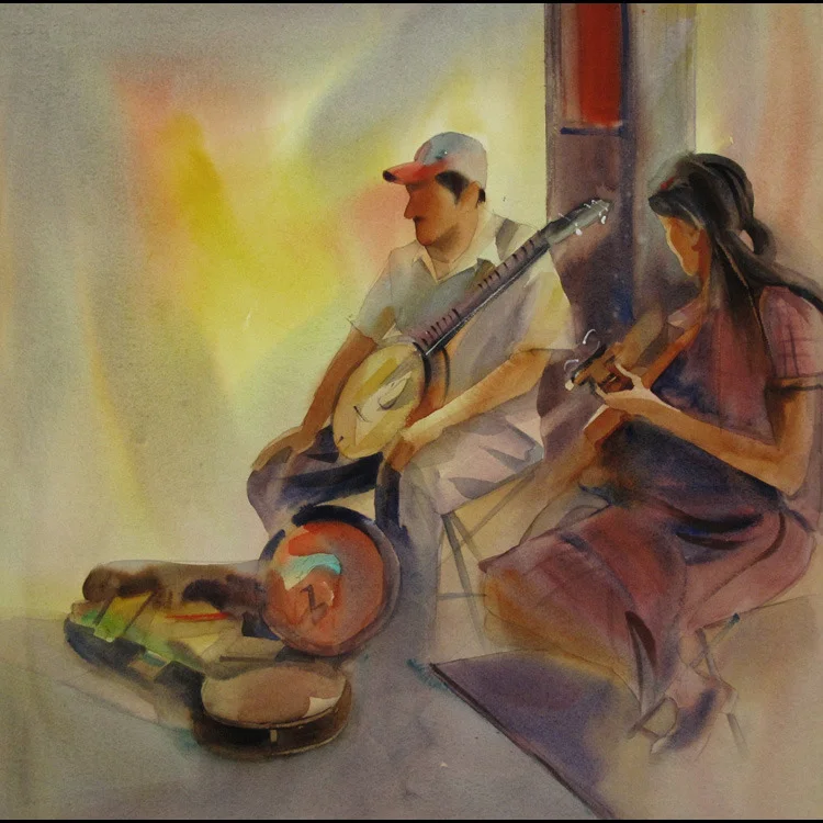 056-whitlock-the banjo player takes a break 21x21.jpg