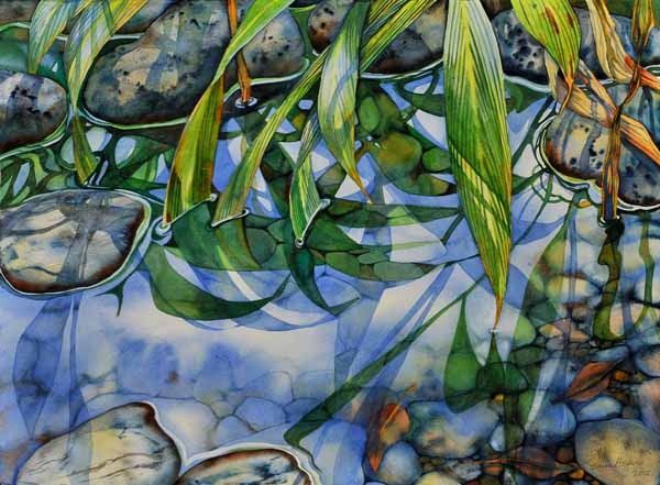 phayes-reflections, rocks, water 30x22.5.jpg
