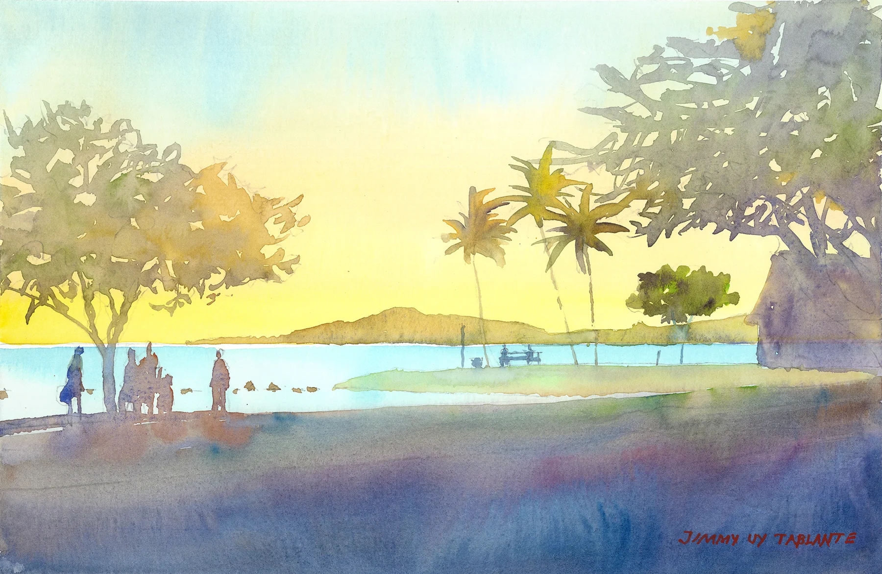 Diamond Head Sunset 9" x 14" - Jimmy Tablante