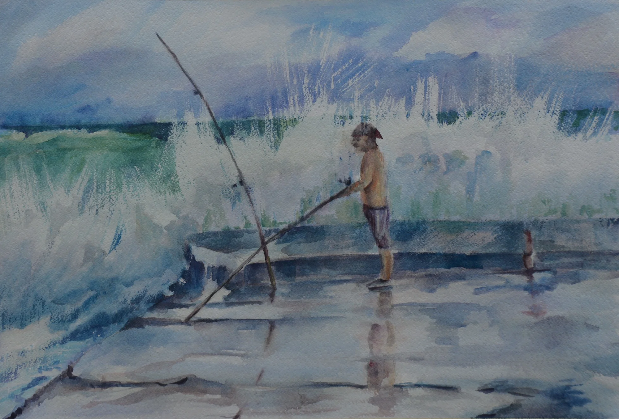 Barber's Point Fisherman 11" x 15" - Carol Moore