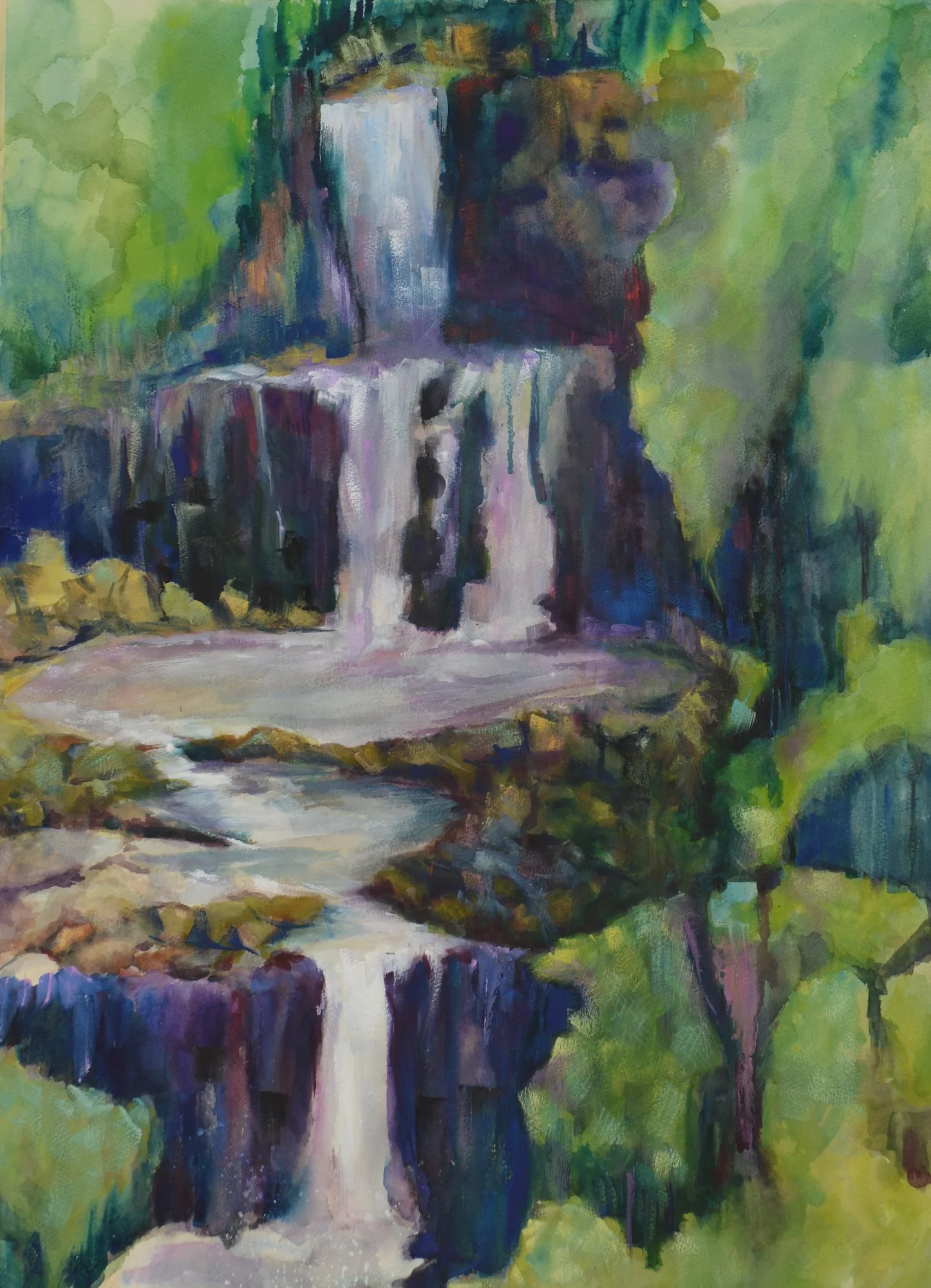 Hidden Waterfalls 30" x 22" - Carol Moore