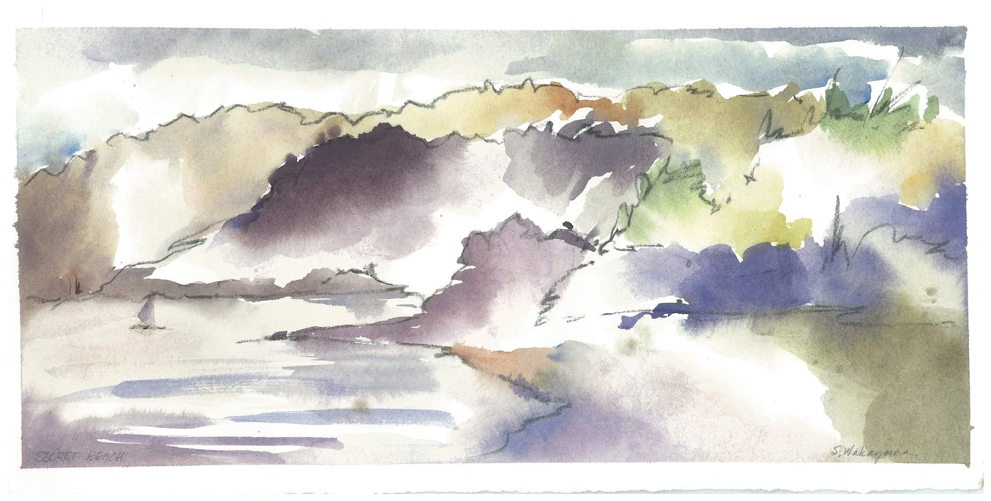 Secret Beach 8" x 15" - Sara Wakayama