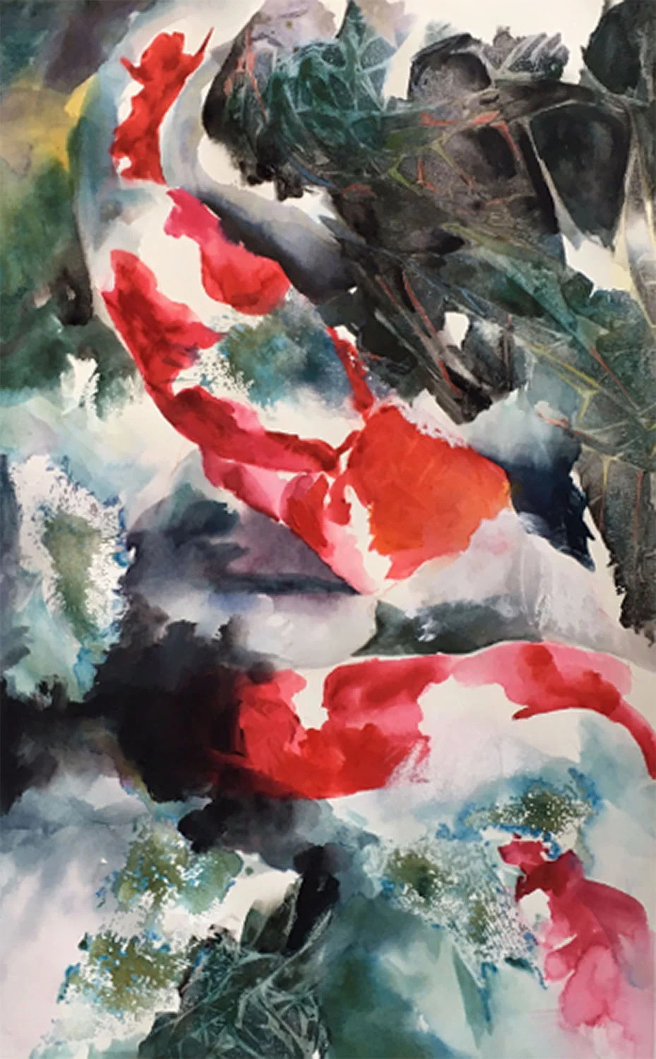 Rushing Koi 22" x 15" - Arlene G. Woo