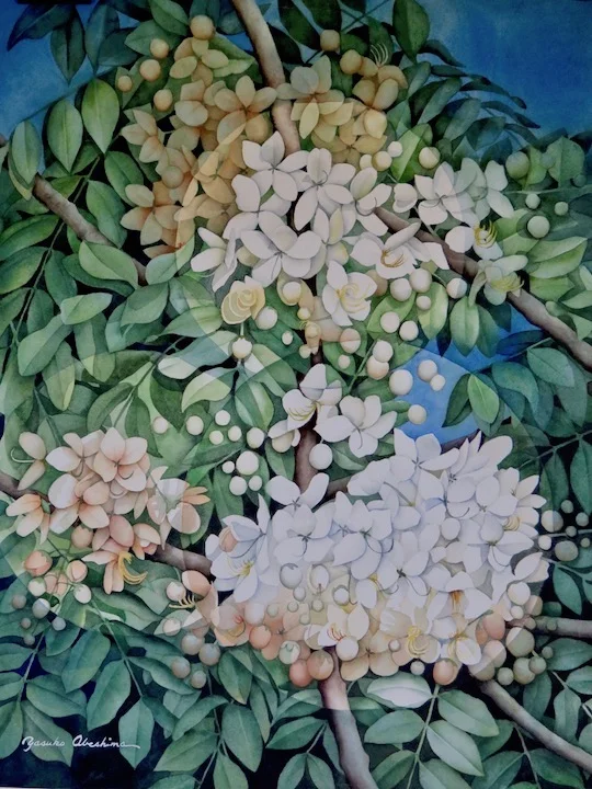 White Shower 22"x18" - Yasuko Abeshima