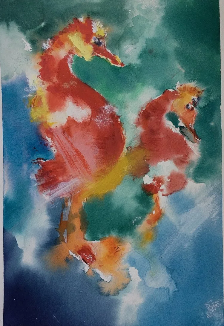 Seahorses 13"x10" - Katherine Finch