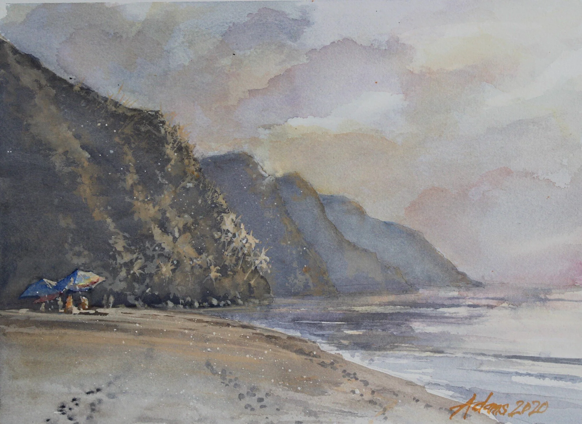 Dwayne Adams, Ke'e Sunset 11"x15.5"