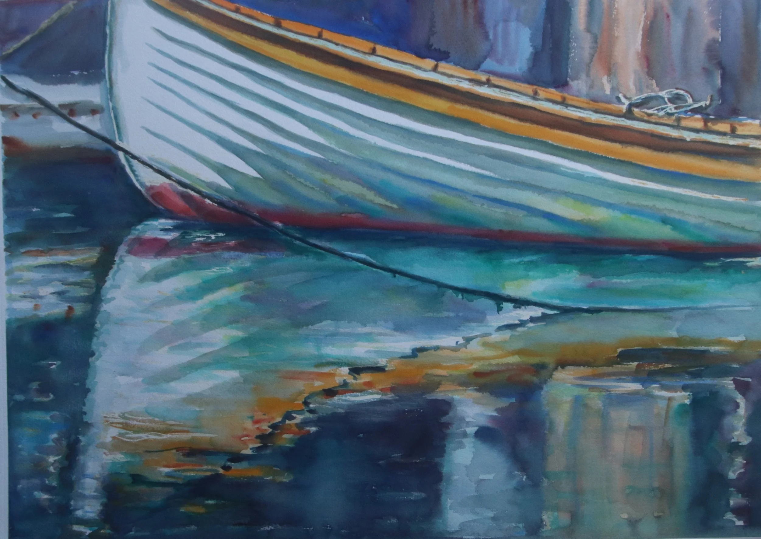 Light Ruth, Rowboat Reflection 20”x28”