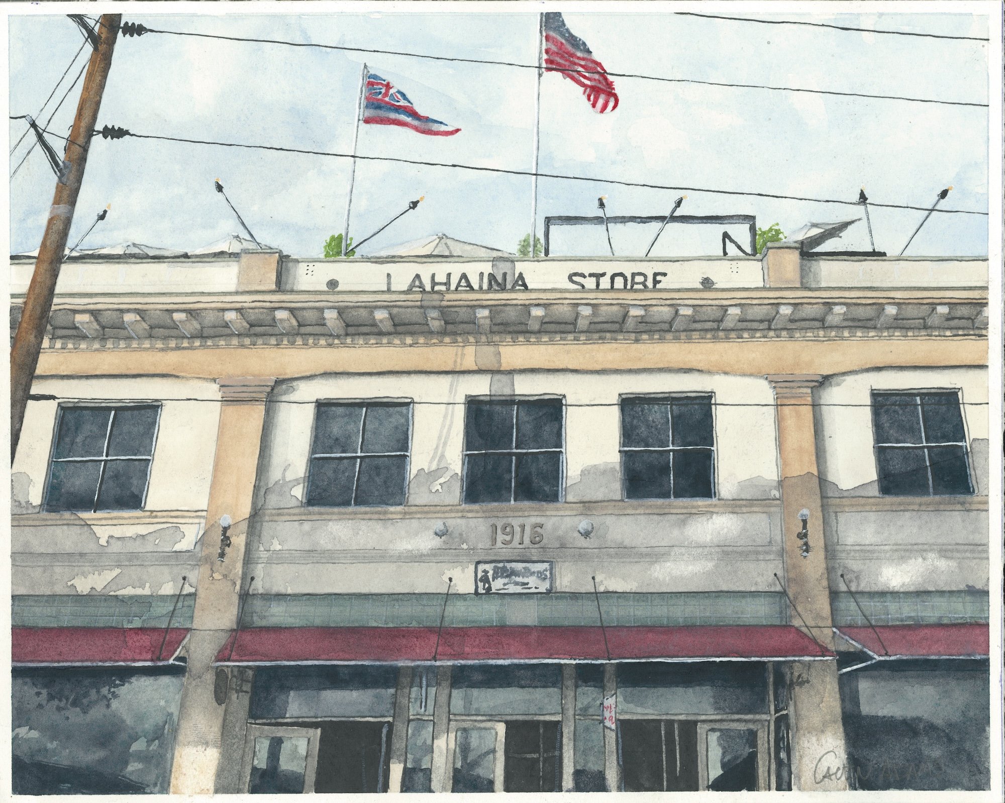 Lahaina Store, Calen Adams 8x11 