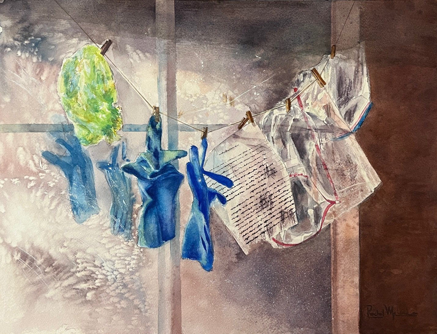 Rachel Melander, Economy Bunting 12"x16"