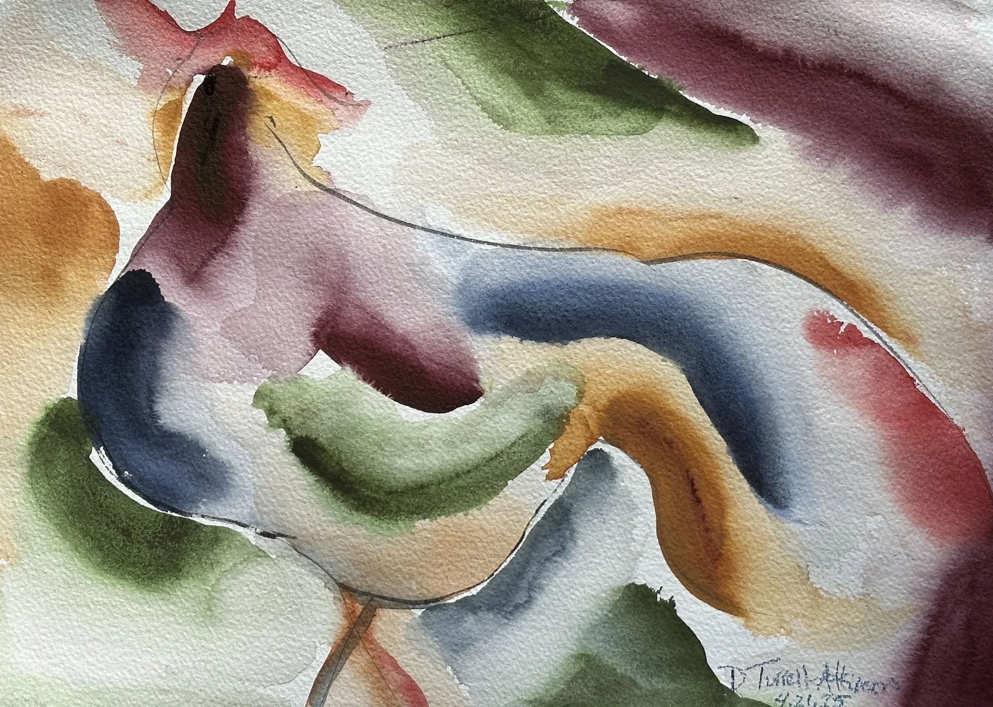 Struttin' His Stuff, Debby Atkinson 10x14, watercolor