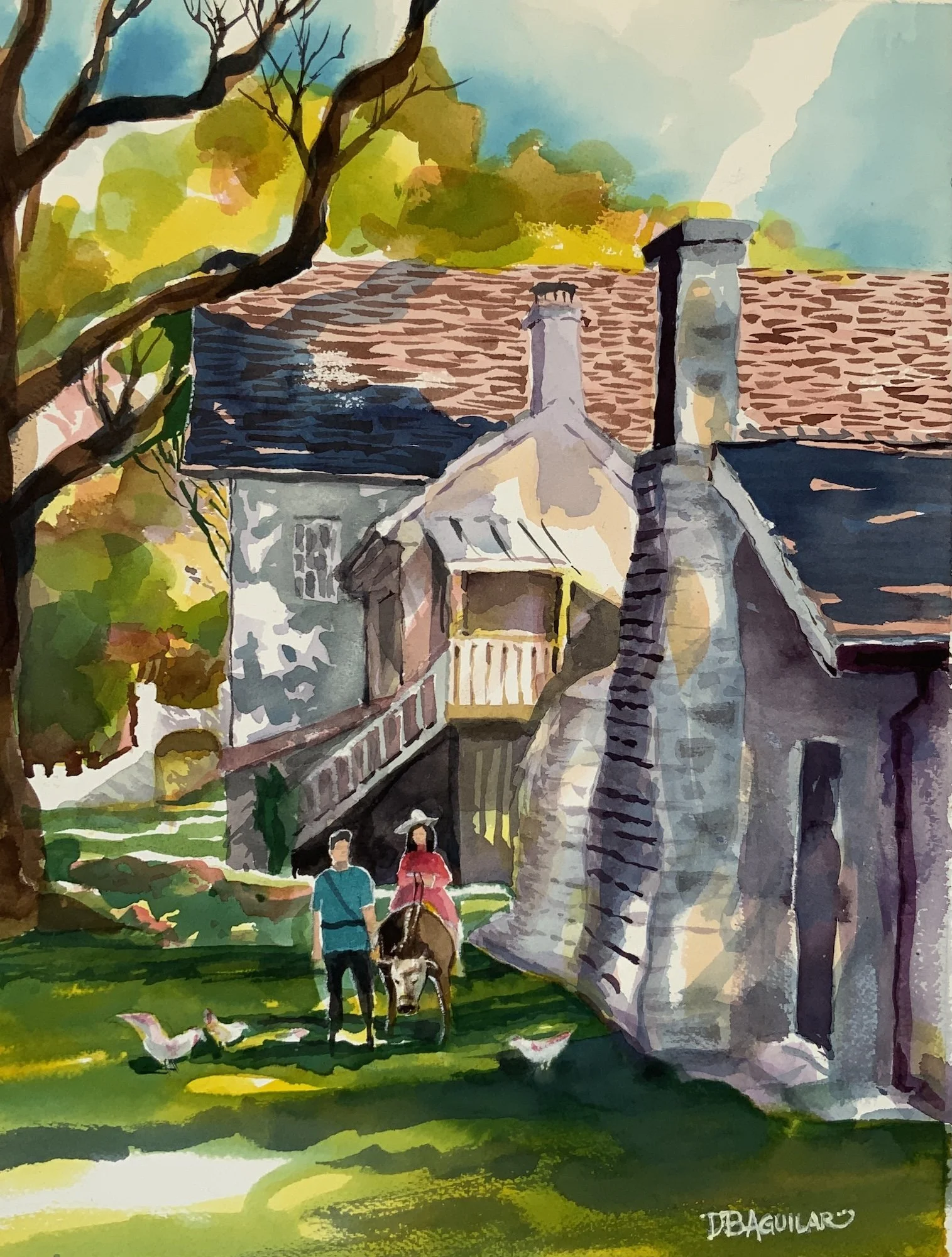 Dion Boyett Aguilar, Echos of Old Hawai'i: MIssion House 16.5x12.5