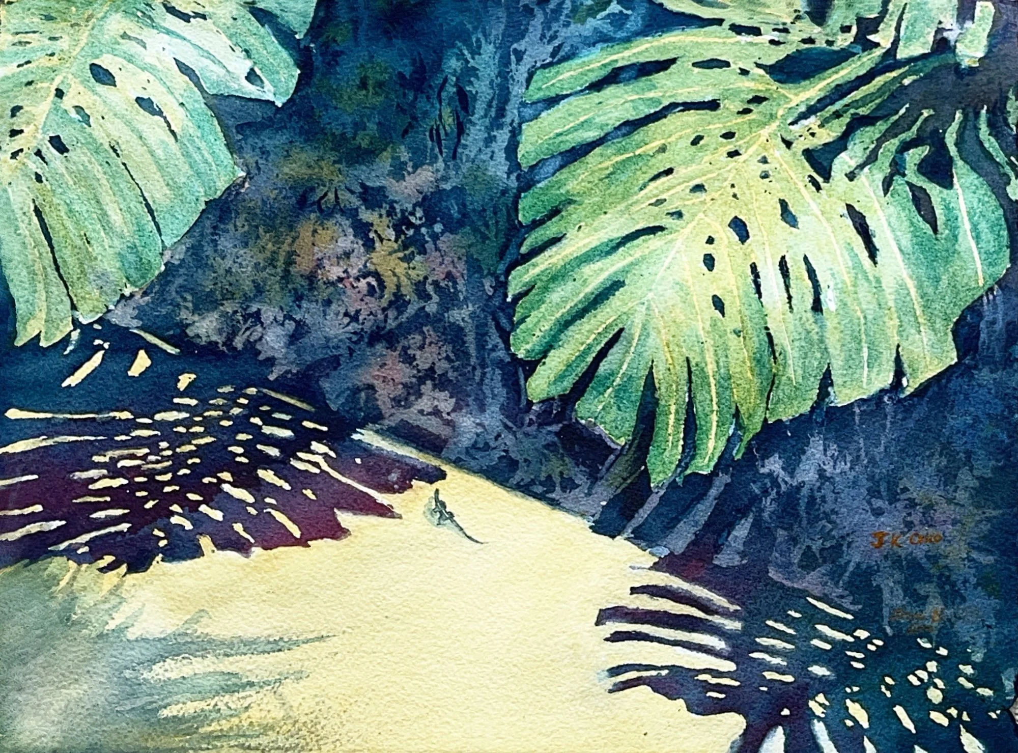 Joyce Ono, Monstera Shadows 11x15