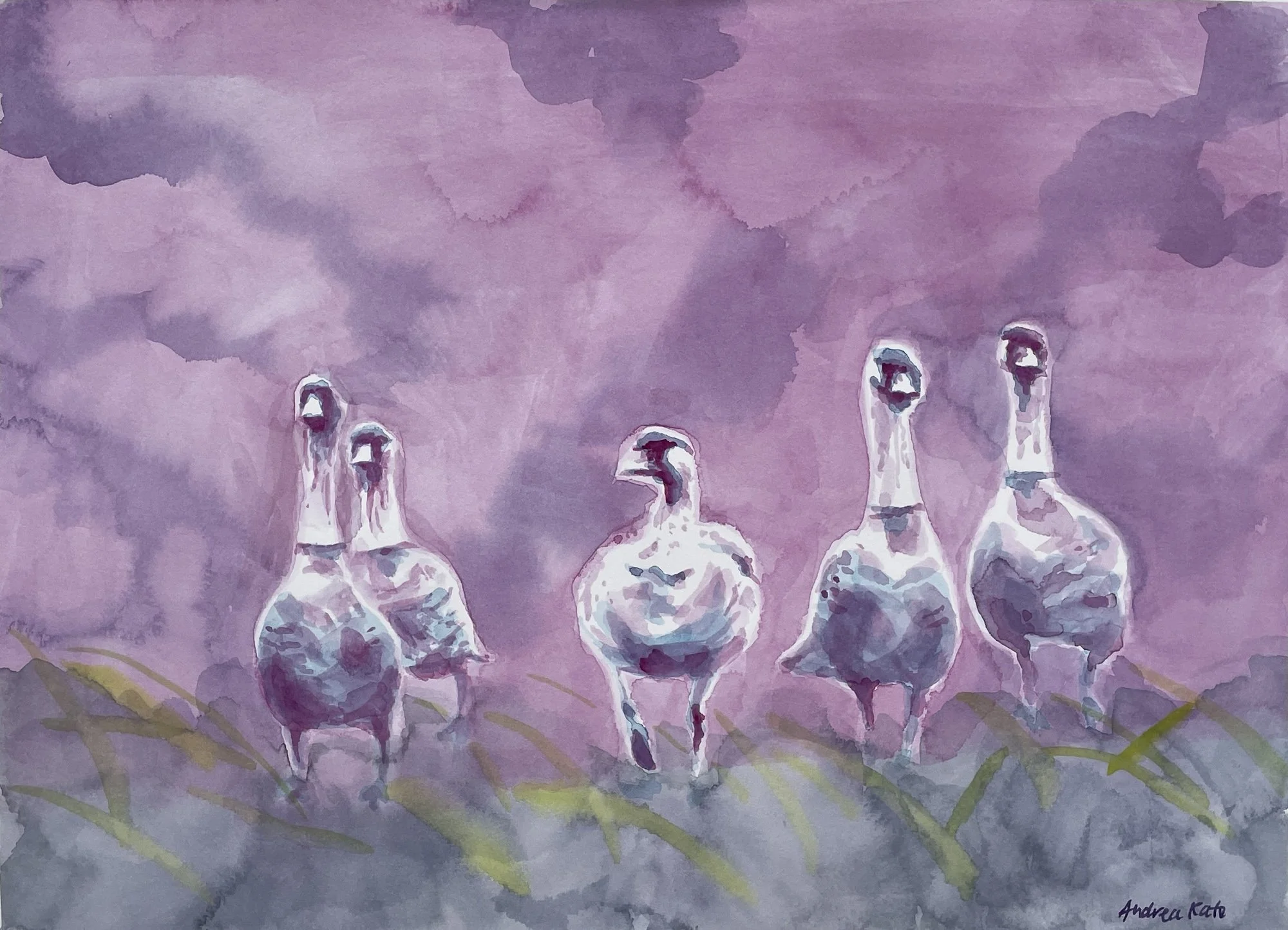 Andrea Kato, Nene at Hawai'i Volcanos 9x12