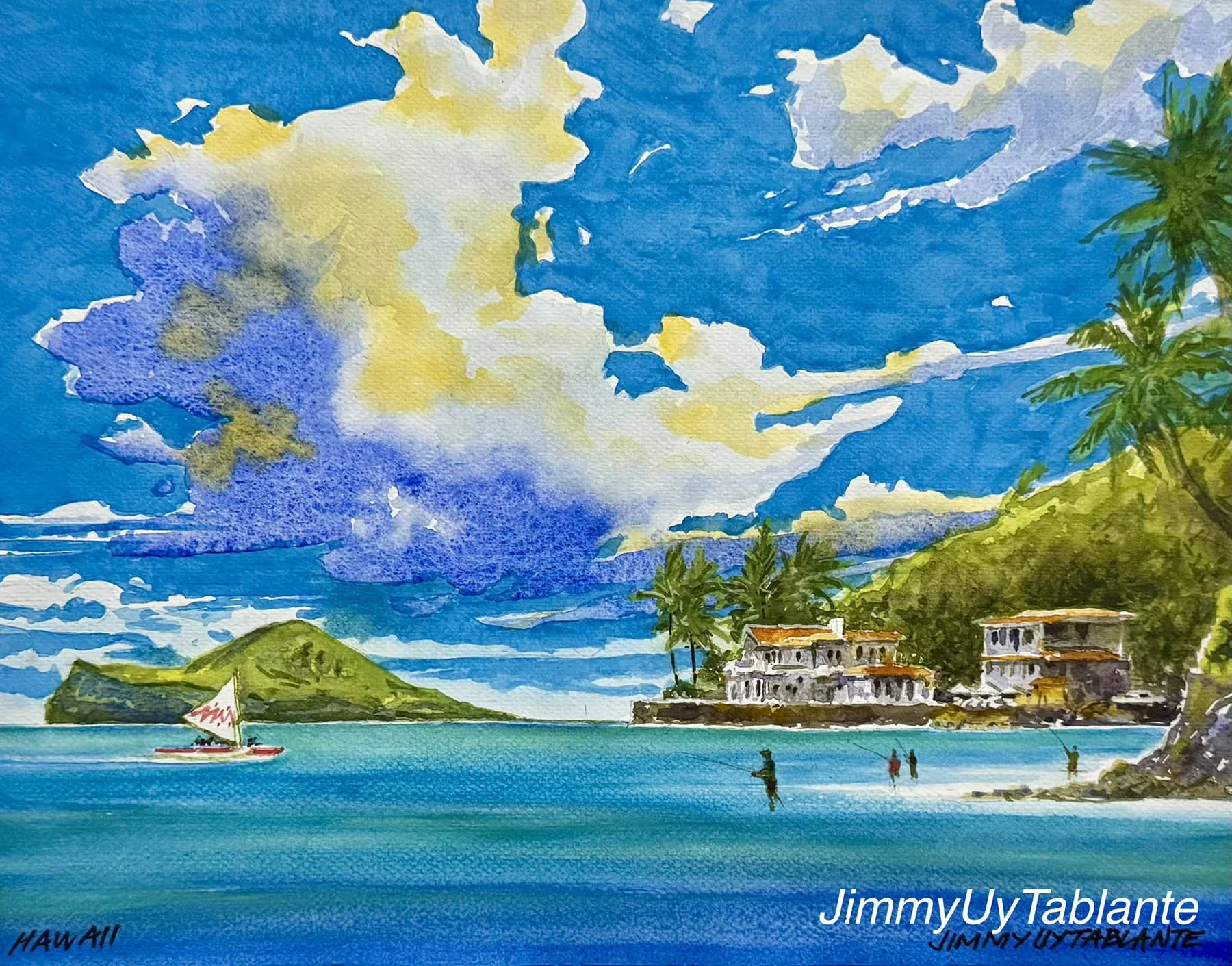 Jimmy Tablante, Rabbit Island, 12x15, Watercolor