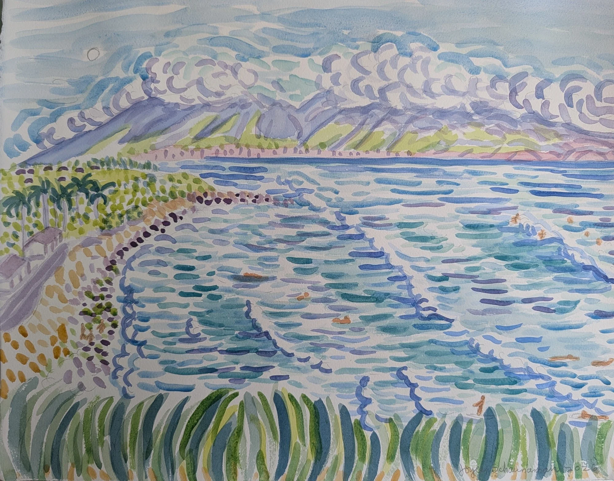 Light Over Ho'okipa Lookout by Joyce Schaunaman 16x20