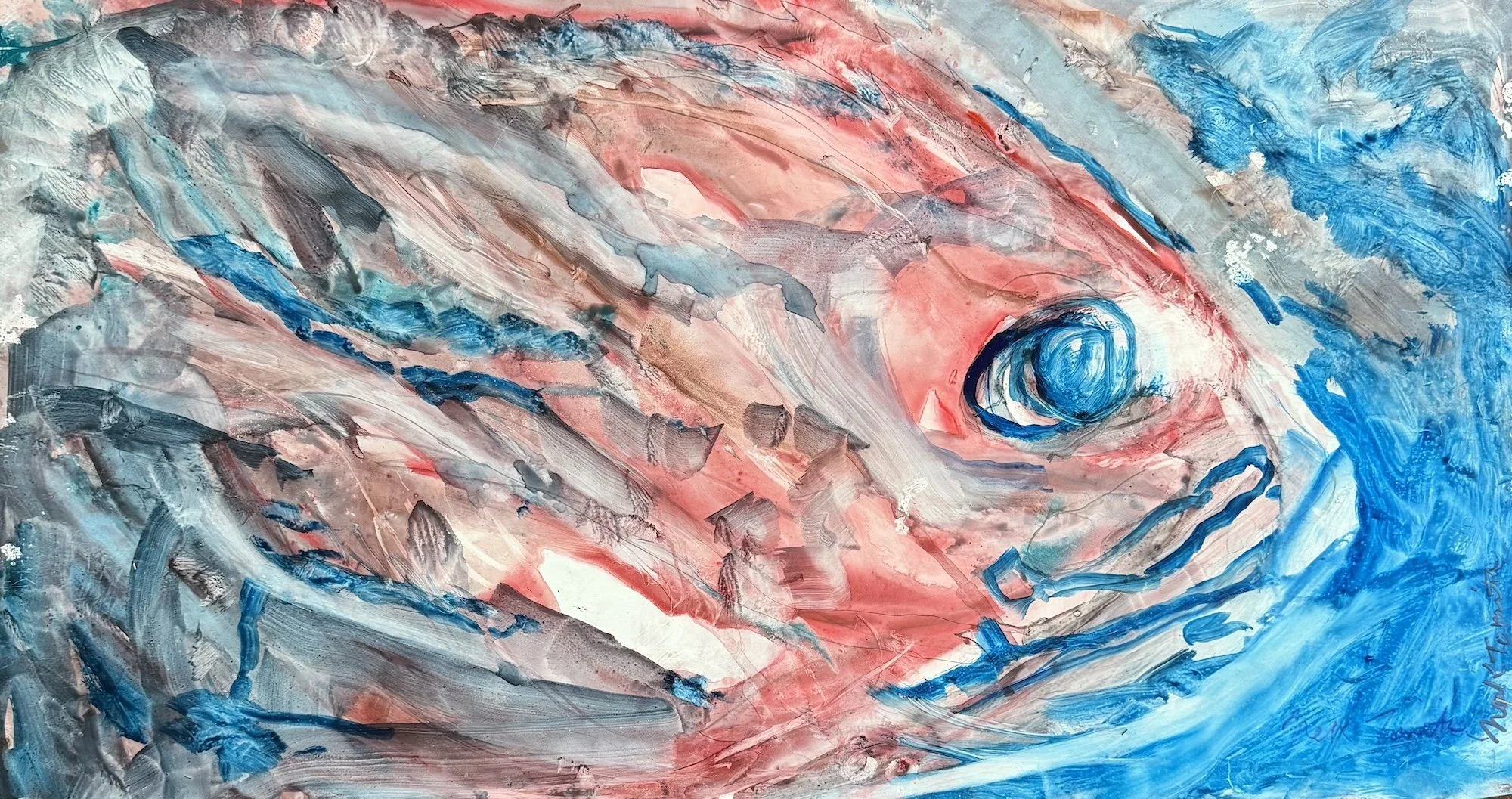 Neal K. Tomita, Onaga, 15x26, Transparent Watercolor