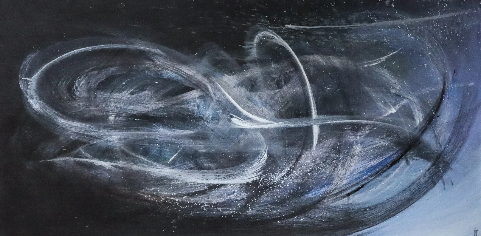 Swan Dance In A Blue Current by Andre Toribio 24x48