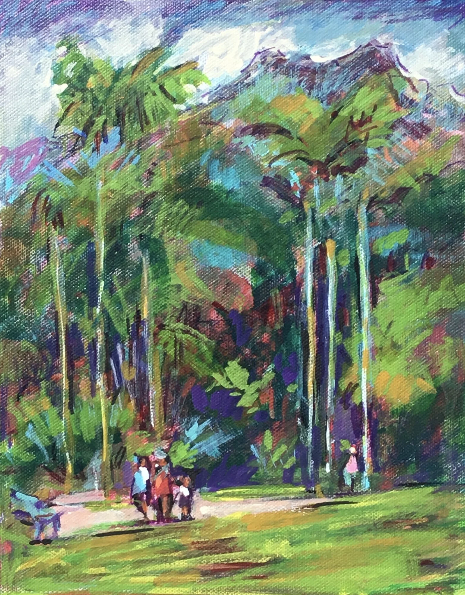Alexandra Eyer, Ho'omaluhia Walk, 10x8, Acrylic