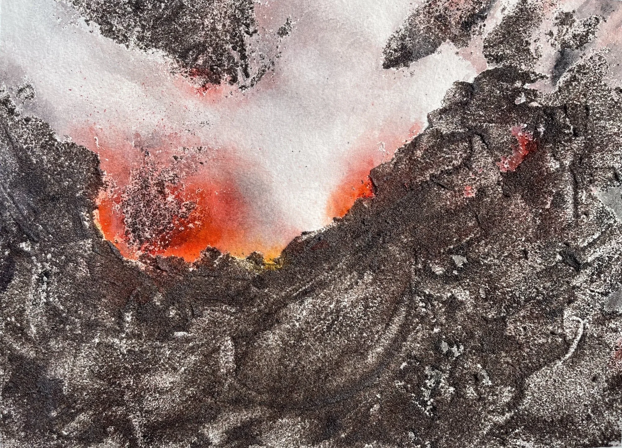 Pu'u O'o Crater III by Deborah Pacheco 10x14