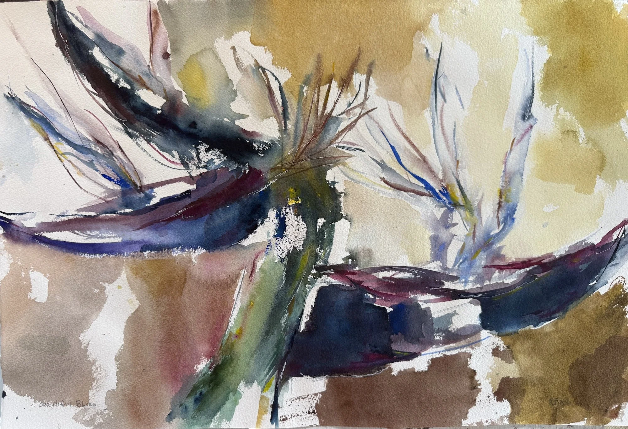 Katherine Finch, Beautiful Blues, 15x22, Transparent Watercolor