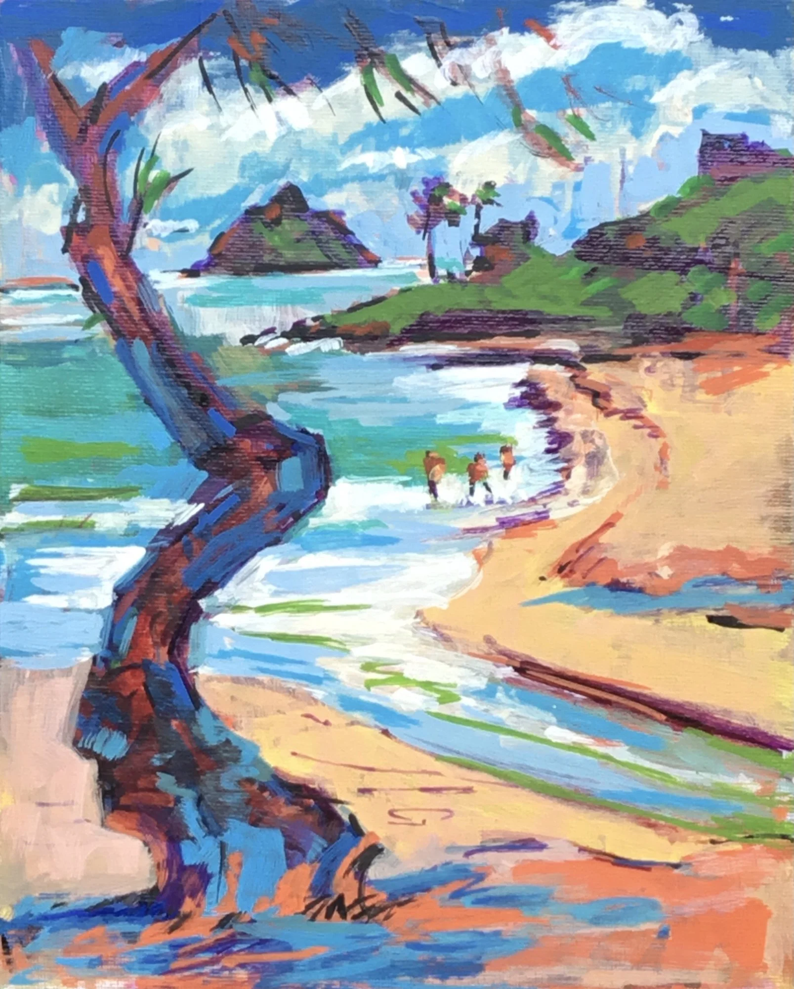 Alexandra Eyer, Kailua Surf, 10x8, Acrylic