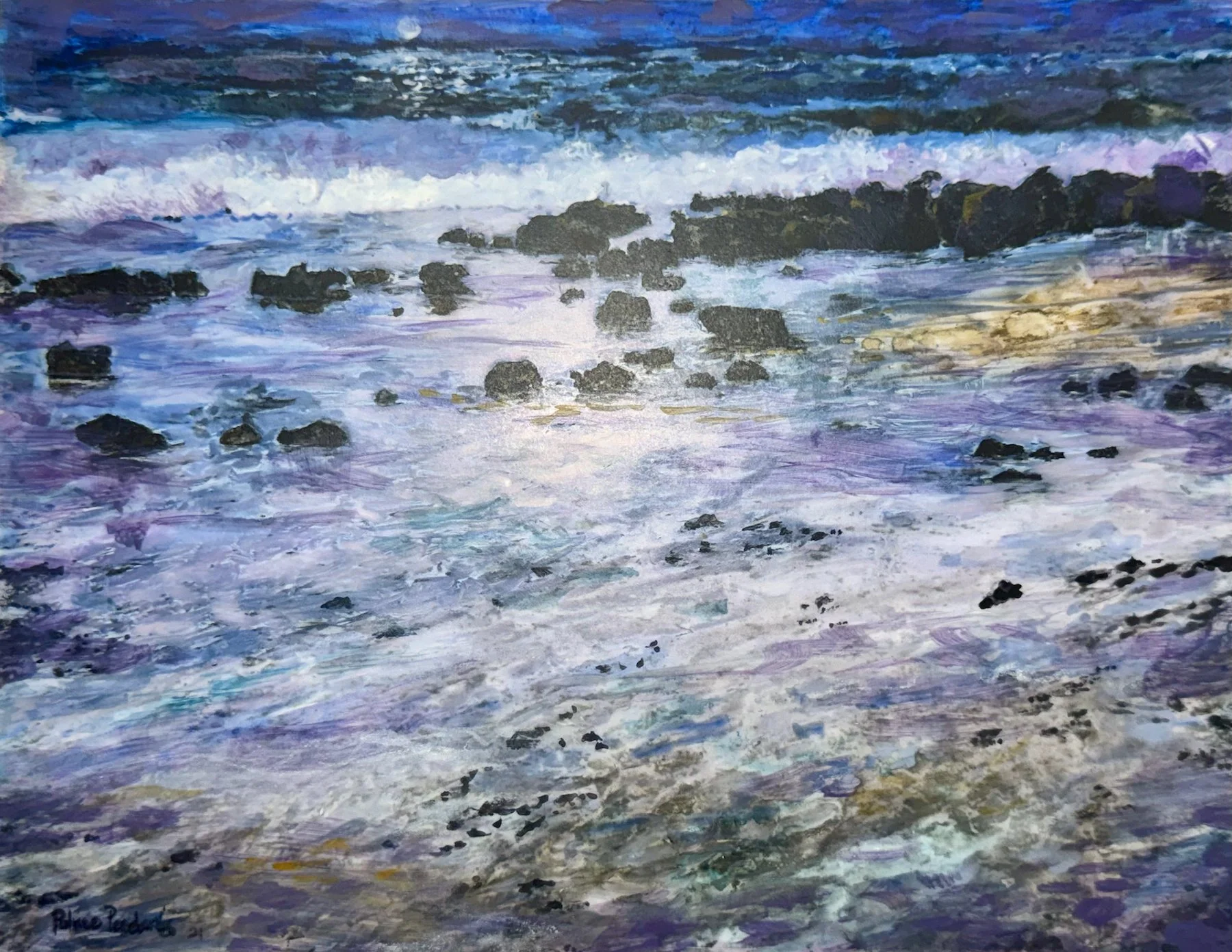 Low Tide Moon by Patrice Pendarvis 7x9