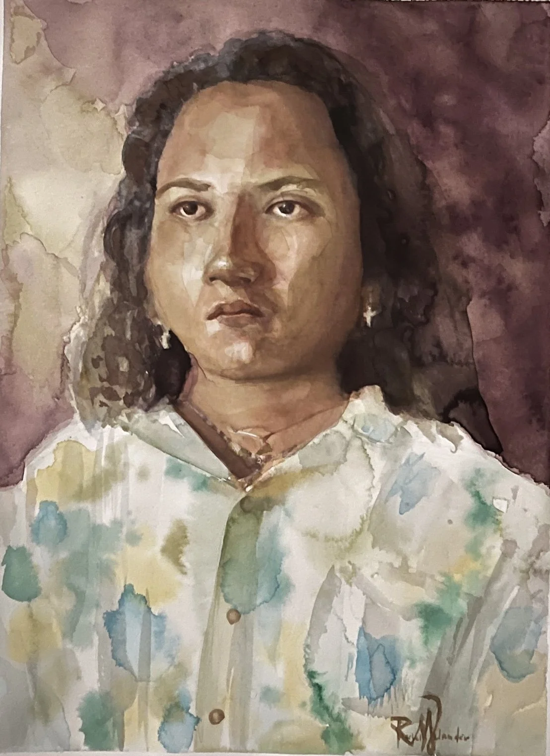 Aloha with Purple and Yellow by Rachel Melander 15x11