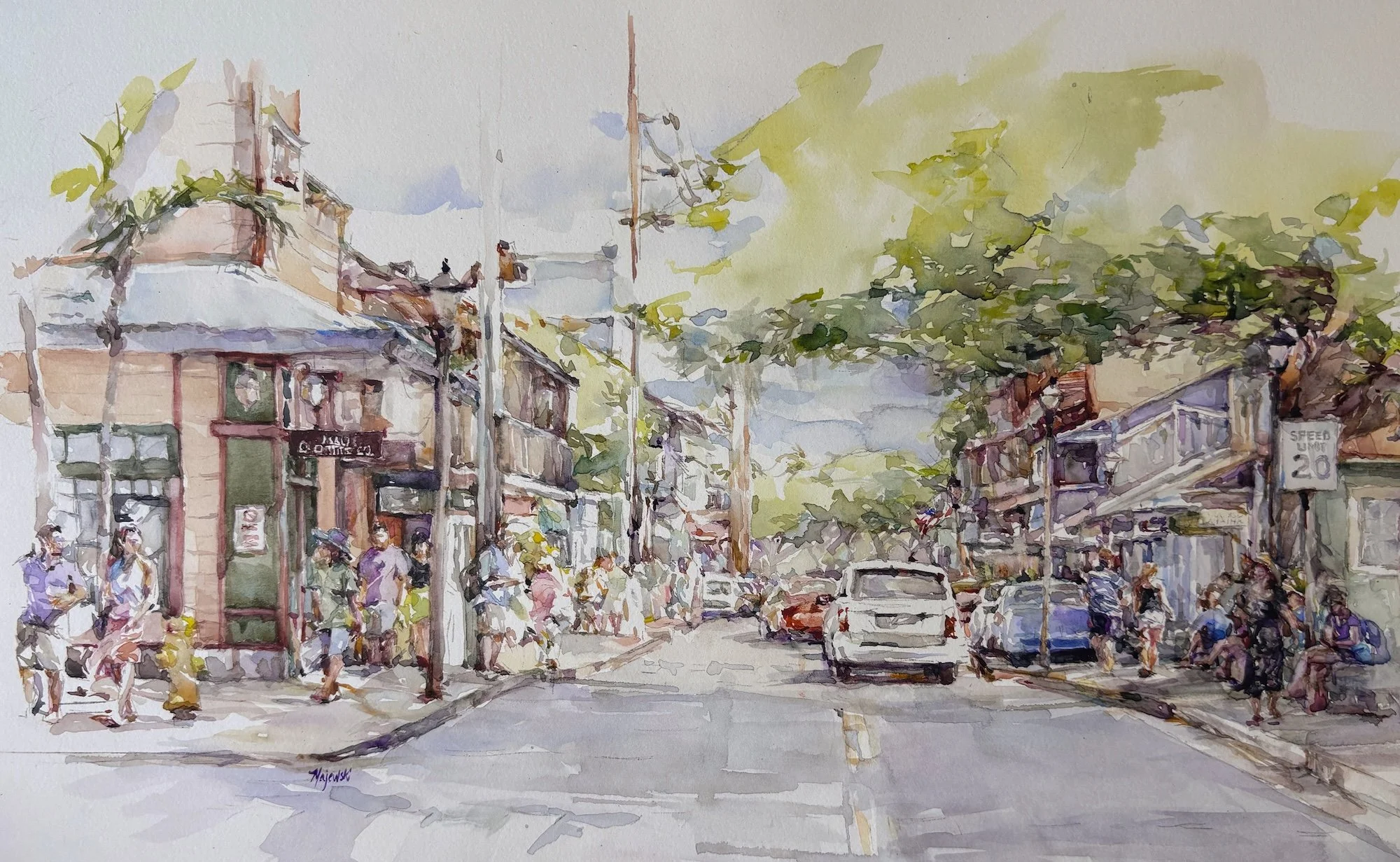 Front Street, Lahaina Memories by Carolyn Majewski 8x13