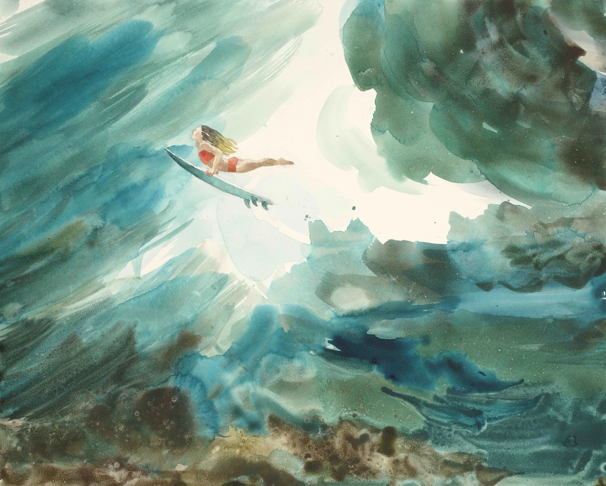 Janet Meinke-Lau, Breaking Through, 16x20, Transparent Watercolor on Aquaboard