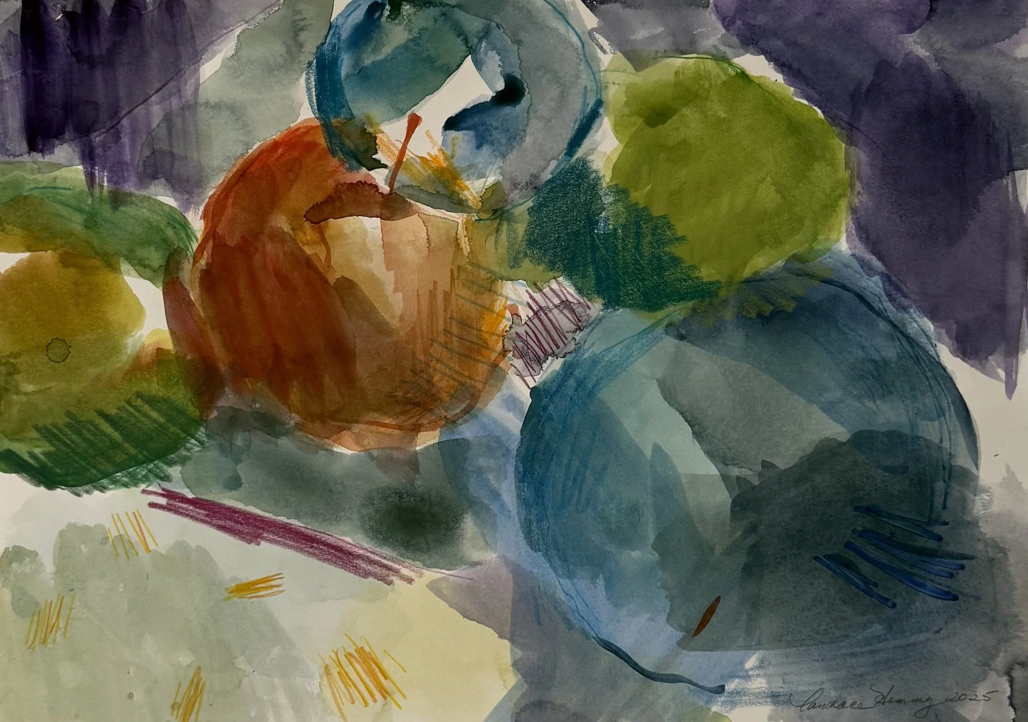 Candace Pratt Hemmy, Deliciously Ripe, 14x20, Transparent Watercolor, Watercolor Pencil
